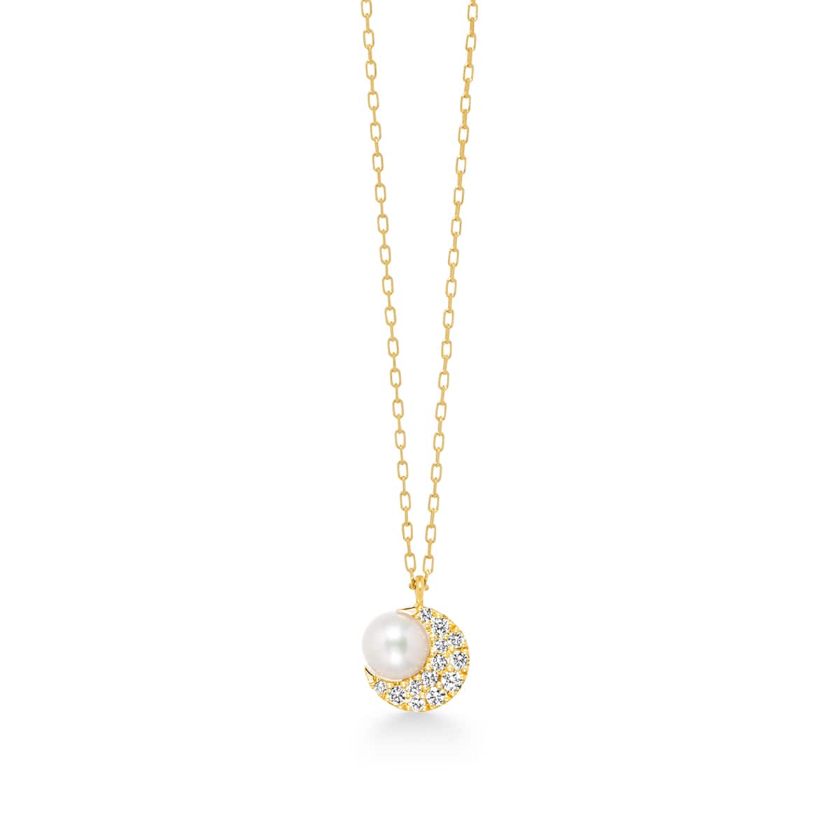 crescent pearl pavé 項鍊