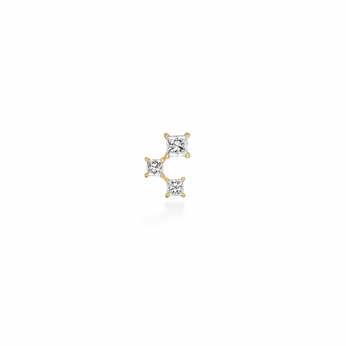 Boucles d'oreilles lune carree