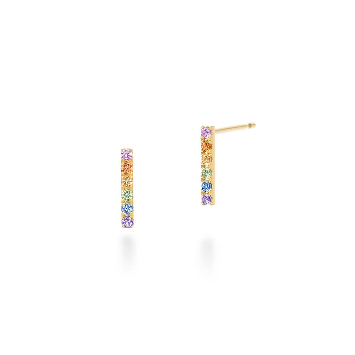 tina line short earrings (rainbow)