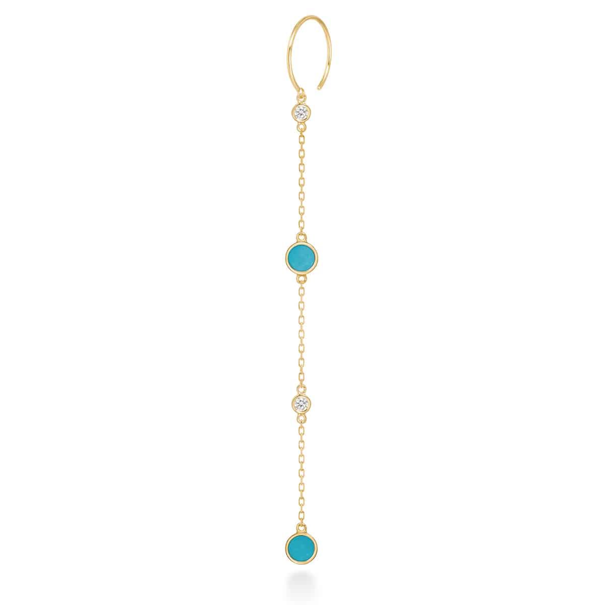 Boucles d'oreilles nudity grand turquoise long