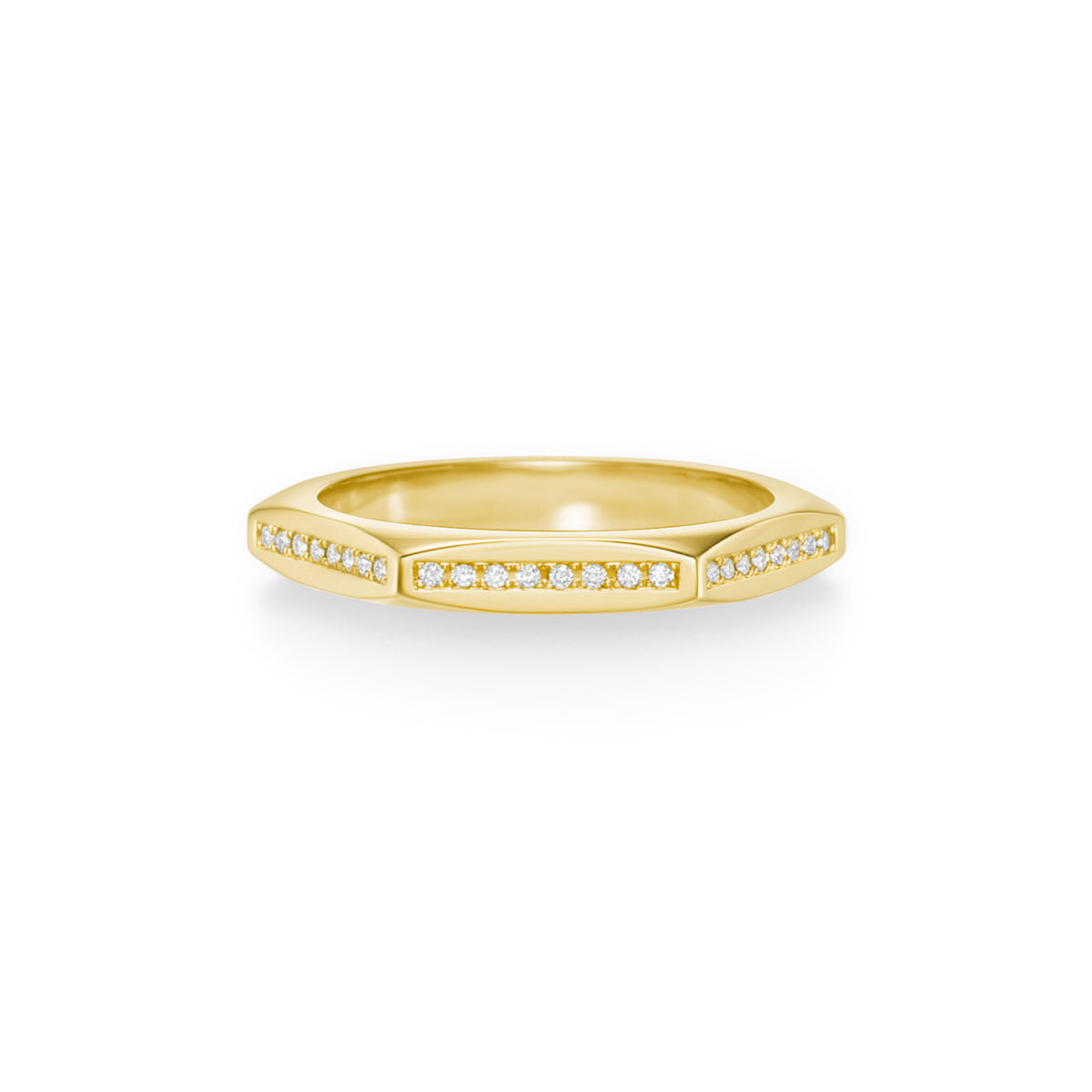 ruche facet diamond ring
