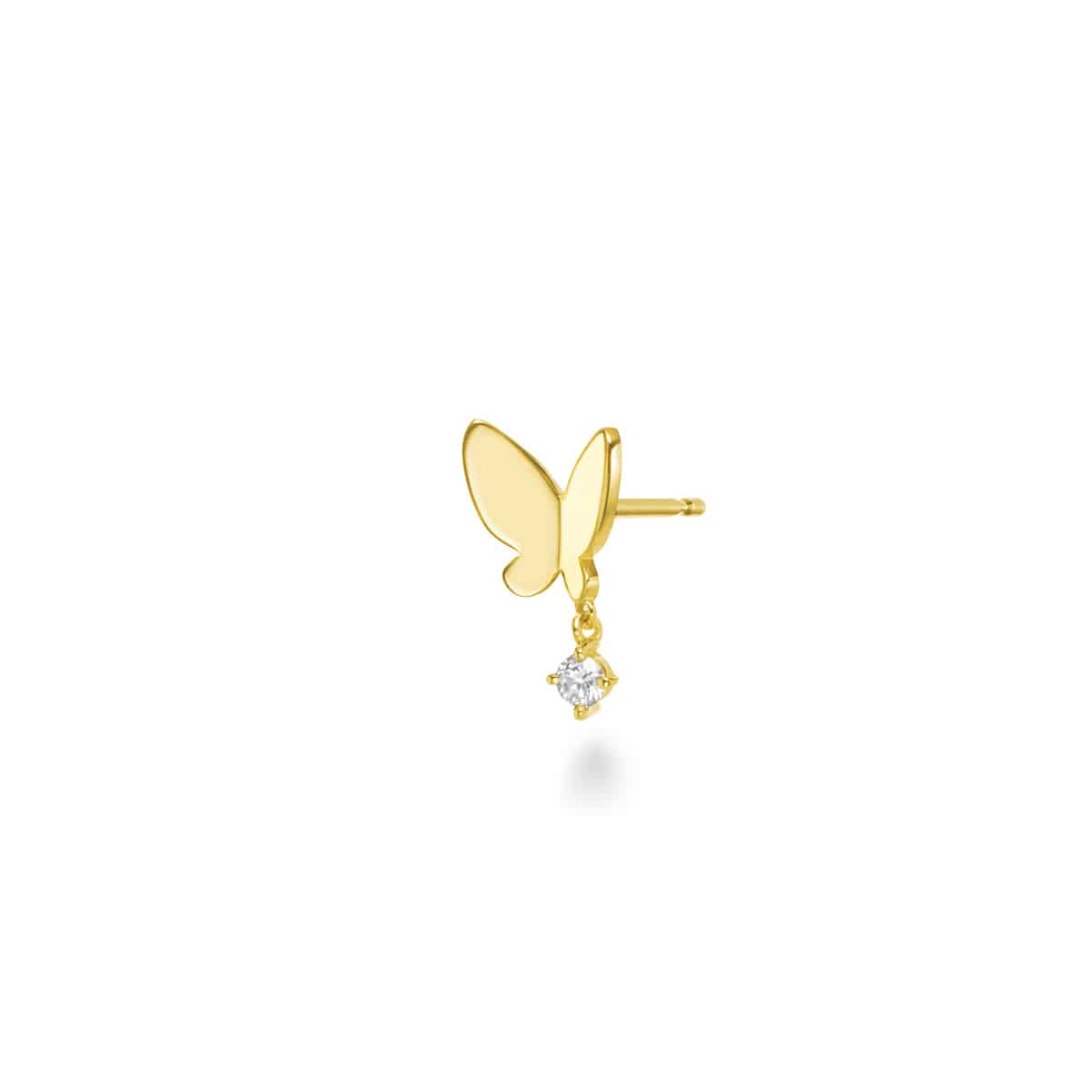 Boucle d'oreille un papillon brillant diamond