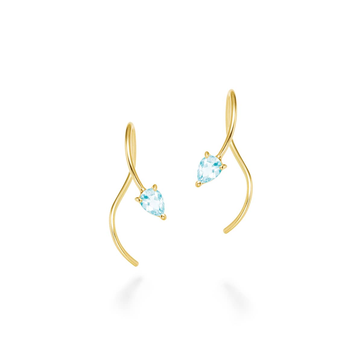 Boucles d'oreilles foliage petal (aigue-marine)
