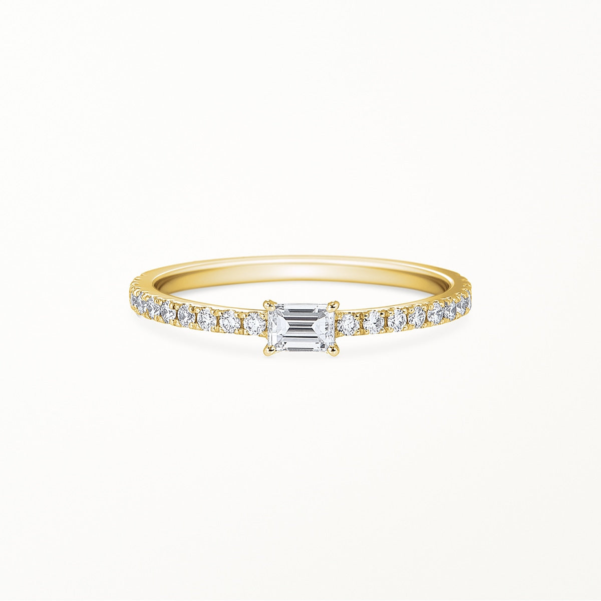 Bague solitaire baguette