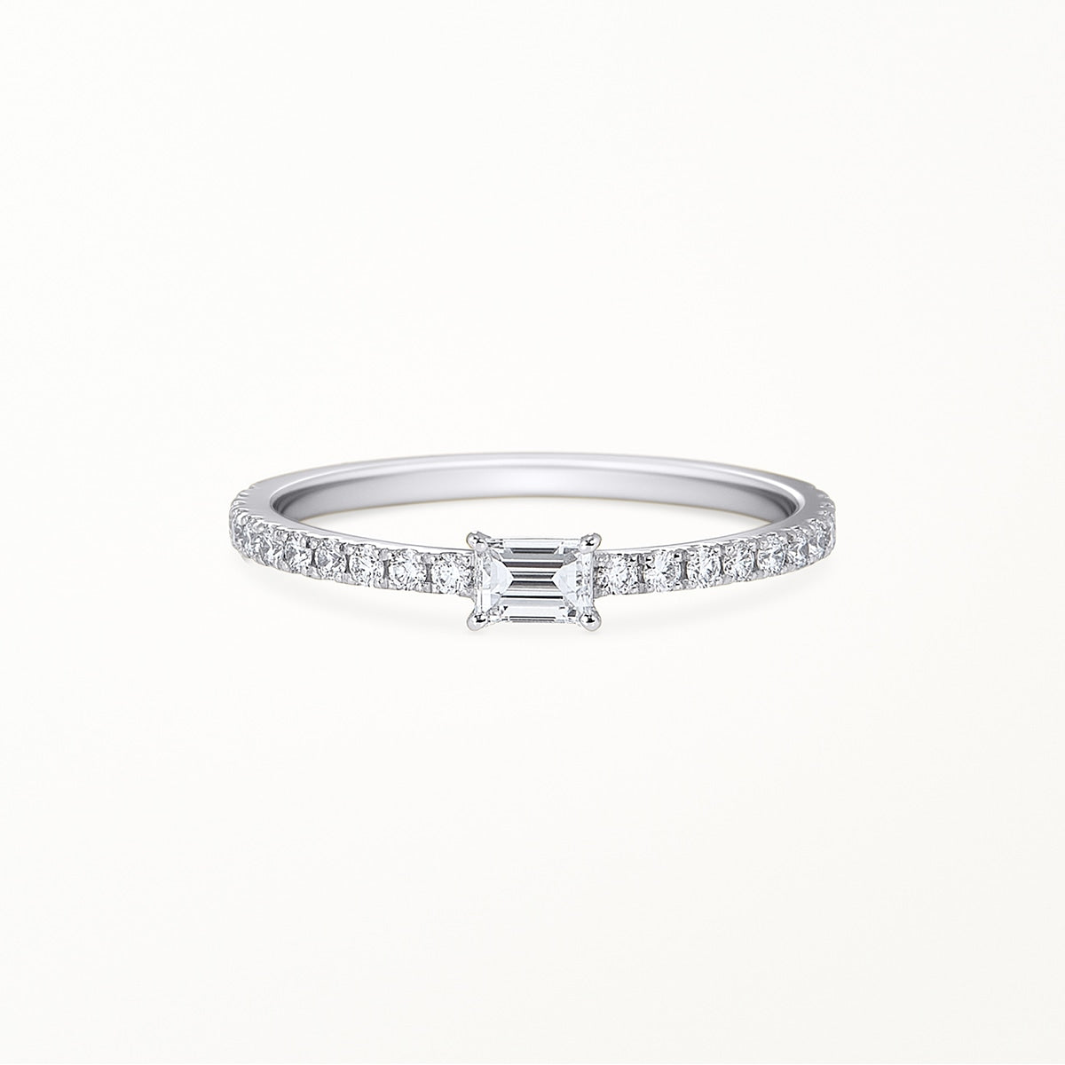 Bague solitaire baguette