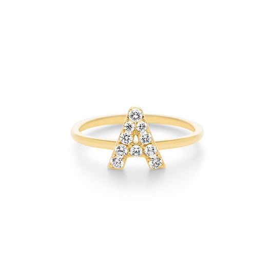 Bague première étoile lettre diamants A