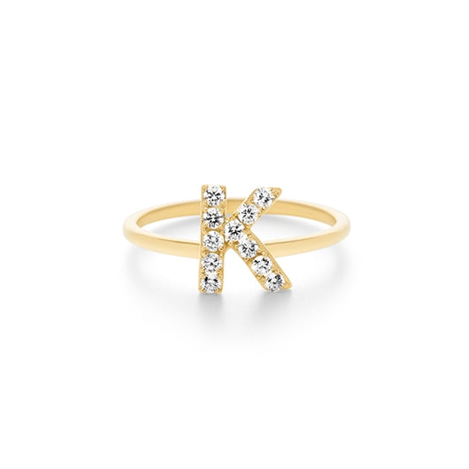 Bague première étoile lettre diamants K