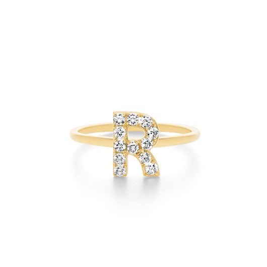 Bague première étoile lettre diamants R
