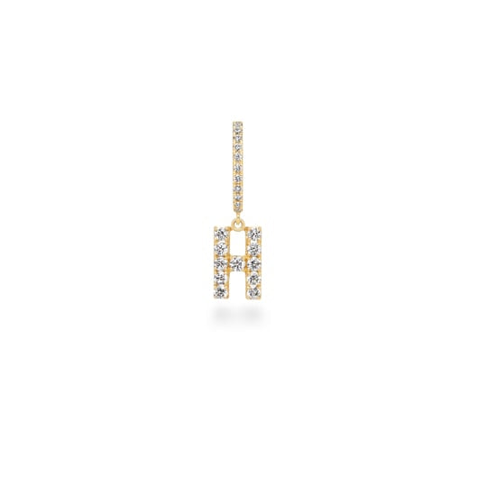 Boucle d'oreille première étoile lettre diamants H