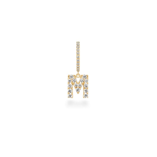 Boucle d'oreille première étoile lettre diamants M