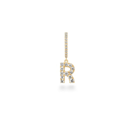 Boucle d'oreille première étoile lettre diamants R