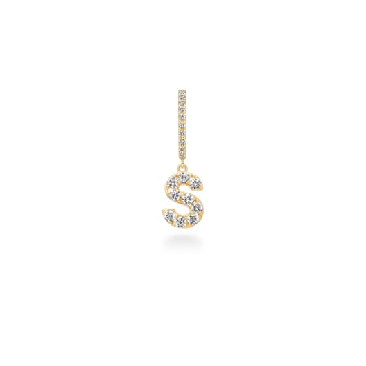 Boucle d'oreille première étoile lettre diamants S