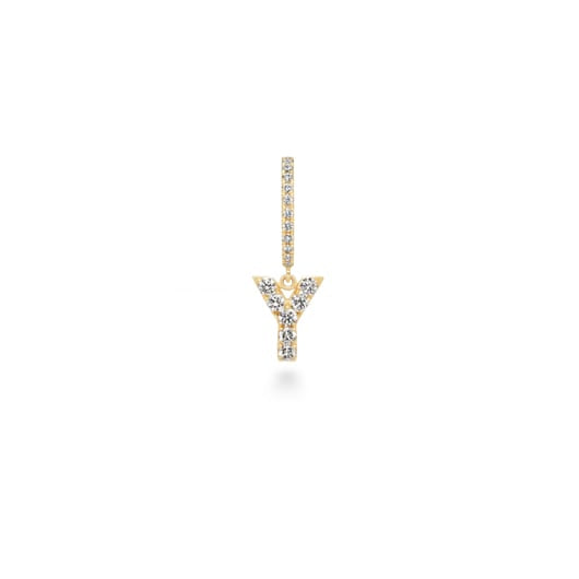 Boucle d'oreille première étoile lettre diamants Y
