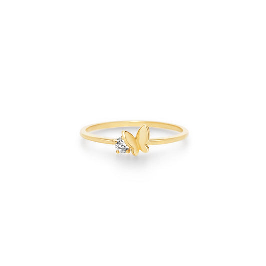 Bague petit papillon brillant