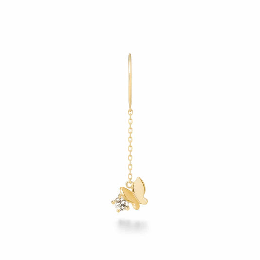 Boucle d'oreille petit papillon brillant