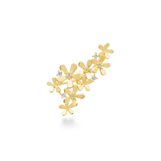 Boucle d'oreille fleur brillante