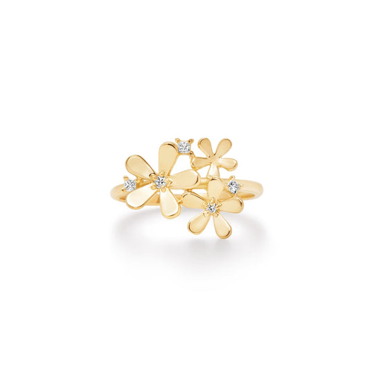 Bague fleur brillante
