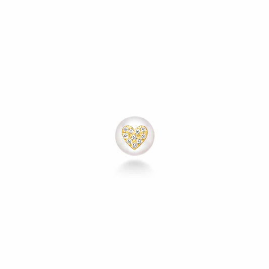 Boucle d'oreille heart pavé ange