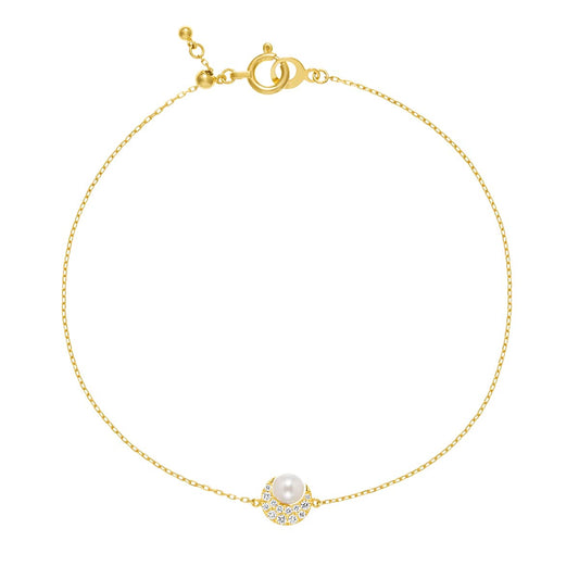 crescent pearl pavé 手鍊