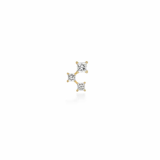 Boucles d'oreilles lune carree