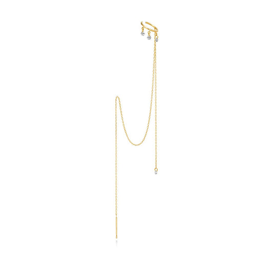 Boucle d'oreille bindu chain diamond