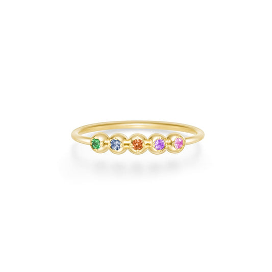 filament multi color stone ring