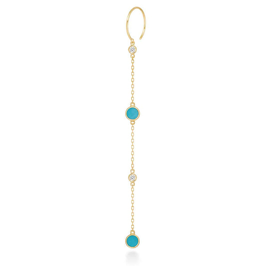 Boucles d'oreilles nudity grand turquoise long 