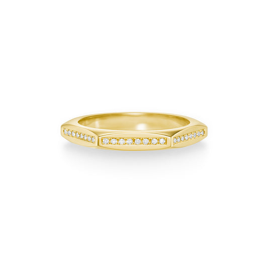ruche facet diamond ring