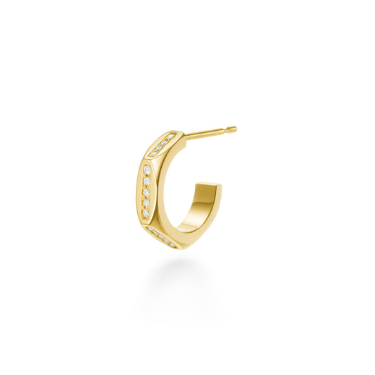 ruche facet diamond earring