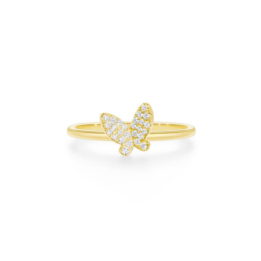 Bague papillon brillant pavé