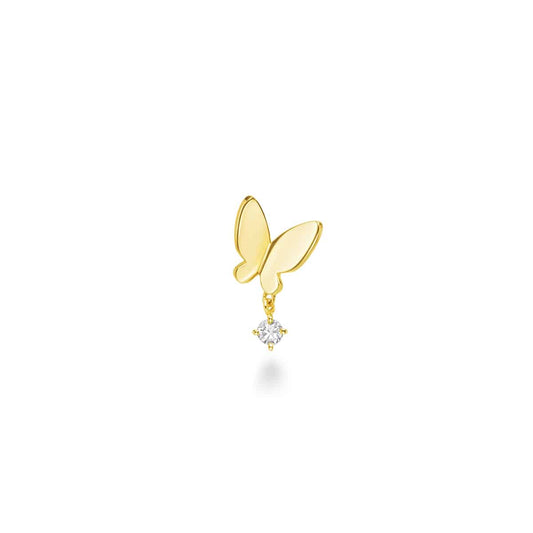 Boucle d'oreille un papillon brillant diamond