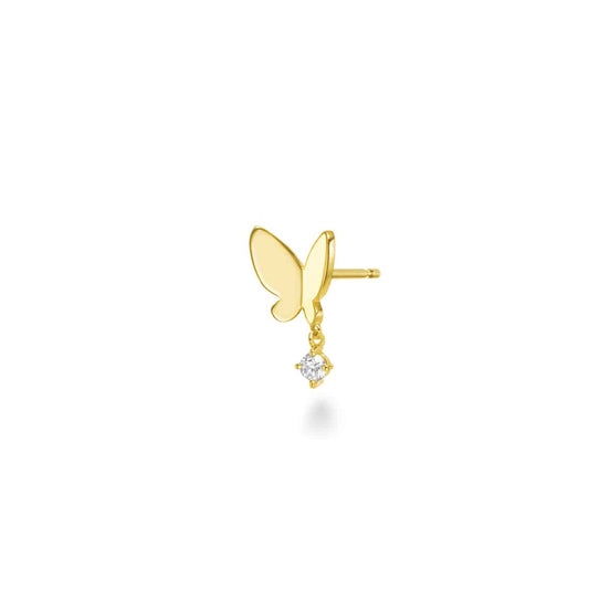 Boucle d'oreille un papillon brillant diamond