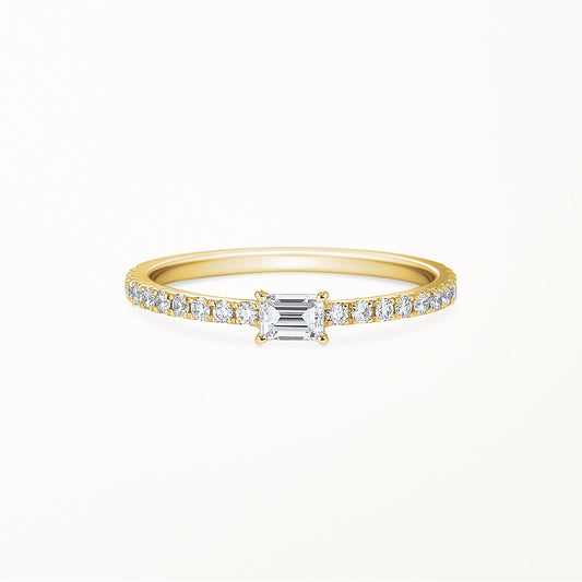 Bague solitaire baguette