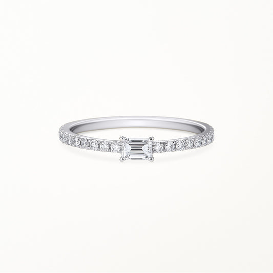 Bague solitaire baguette